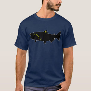 Alaska King Salmon Fishing Vacation State Flag Orc T-Shirt