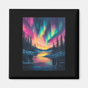 Alaska Landscape Aurora Borealis Northern Lights V Magnet