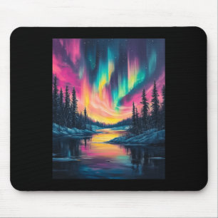 Alaska Landscape Aurora Borealis Northern Lights V Mouse Pad