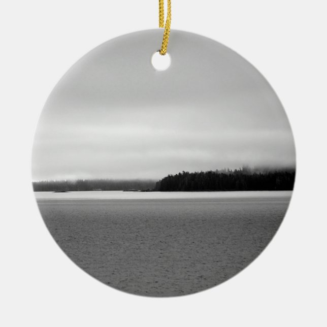 Alaska Landscape Ceramic Ornament (Front)