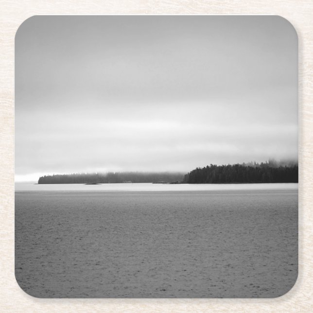 Alaska Landscape Square Paper Coaster (Front)