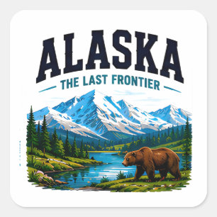 Alaska Last Frontier Adventure Square Sticker