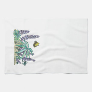 Alaska Lupine Watercolor Tea Towel