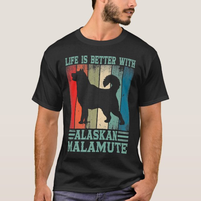 Alaska Malamute Dog  With An Alaskan Malamute T-Shirt (Front)