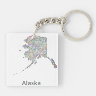 Alaska map key ring