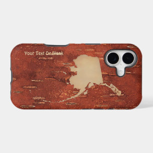 Alaska Map On Inner Birch Bark
