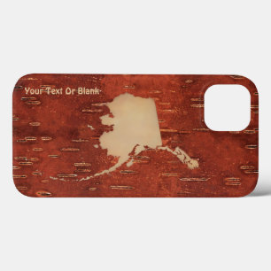 Alaska Map On Inner Birch Bark iPhone 13 Case