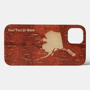 Alaska Map On Inner Birch Bark iPhone 13 Case