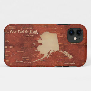 Alaska Map On Inner Birch Bark iPhone 11 Case