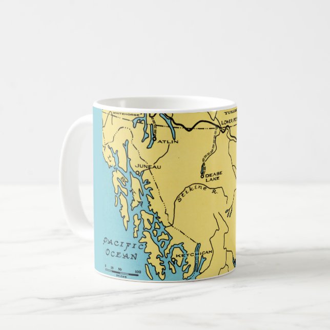 Alaska Map Postcard Mug (Front Left)