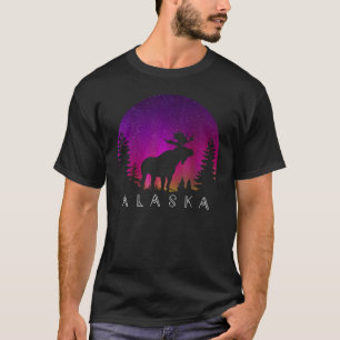 Alaska Moose Aurora Borealis  Alaskan Landscape Ph T-Shirt