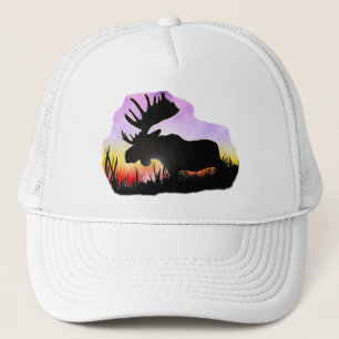 Alaska Moose Sillouette Trucker Hat