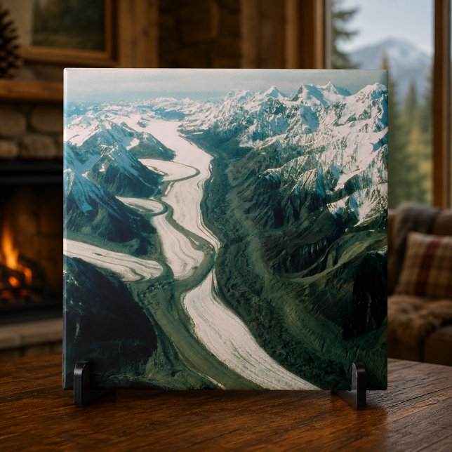 Alaska Mountain Range-Aerial View Ceramic Tile (Alaska Mountain Range-Aerial View Ceramic Tile)