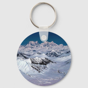 Alaska Mountain Range - Aerial View Key Ring