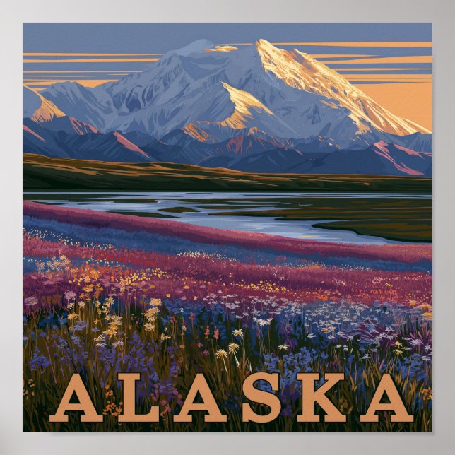 Alaska Mountain Sunset  Poster (Front)