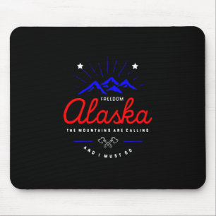 Alaska Mountains are Calling I Must Go Dark Colour Mouse Pad