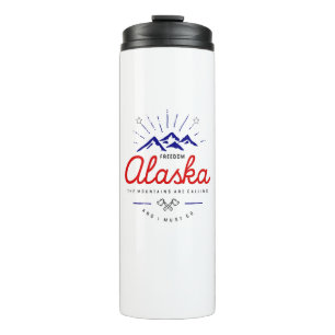 Alaska Mountains are Calling I Must Go Thermal Tumbler