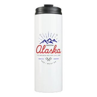 Alaska Mountains are Calling I Must Go Thermal Tumbler