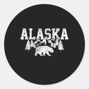 Alaska Mountains Forest Hunting Usa  Classic Round Sticker