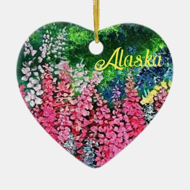 Alaska Mountains wi_Alaska Ceramic Ornament (Front)