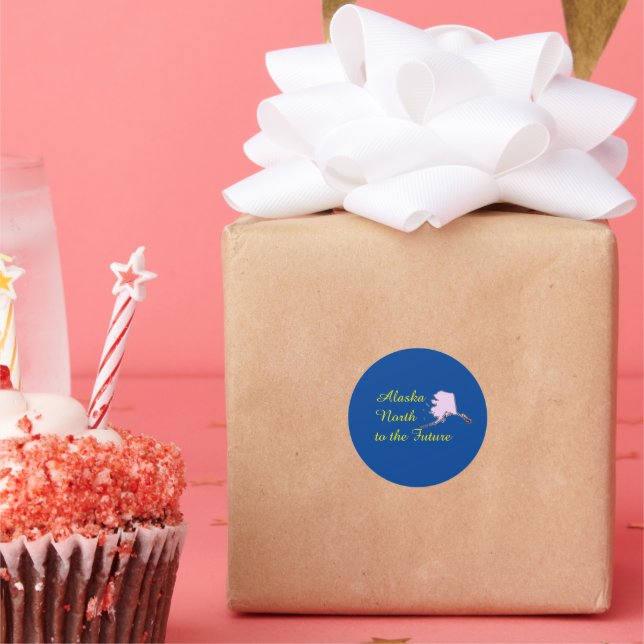 Alaska North to the Future Classic Round Sticker (Party)