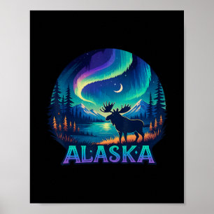 Alaska Northern Lights Aurora Viewing Alaska Vacat Poster