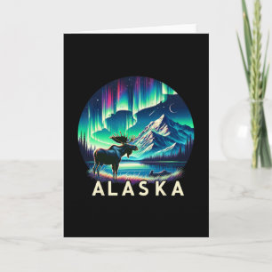 Alaska Northern Lights Aurora Viewing Moose Vacati Card