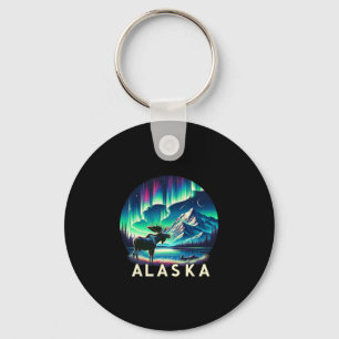 Alaska Northern Lights Aurora Viewing Moose Vacati Key Ring
