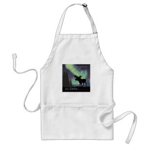 Alaska   Northern Lights Moose Standard Apron
