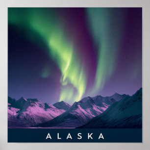 Alaska Northern Lights Scenic Poster