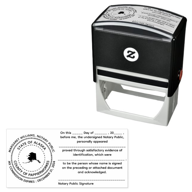 Alaska Notary Public Acknowledgement Stamp (In Situ)