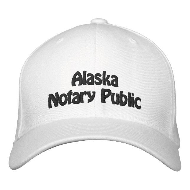 Alaska Notary Public Embroidered Baseball Cap (Front)
