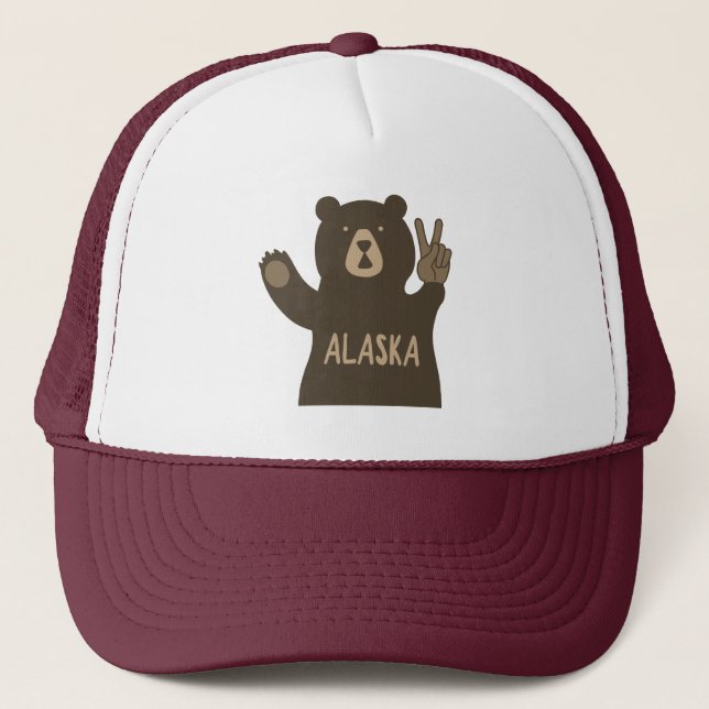 Alaska Peace Bear Trucker Hat (Front)