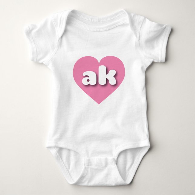 Alaska pink heart - I love ak Baby Bodysuit (Front)