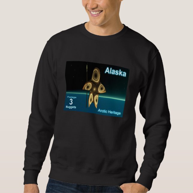 Alaska Postage - Fractal Inuit Hunter Sweatshirt (Front)