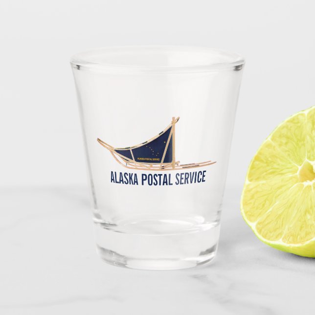 Alaska Postal Service Dog Shot Glass (Front)