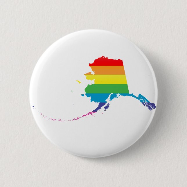 alaska pride. 6 cm round badge (Front)
