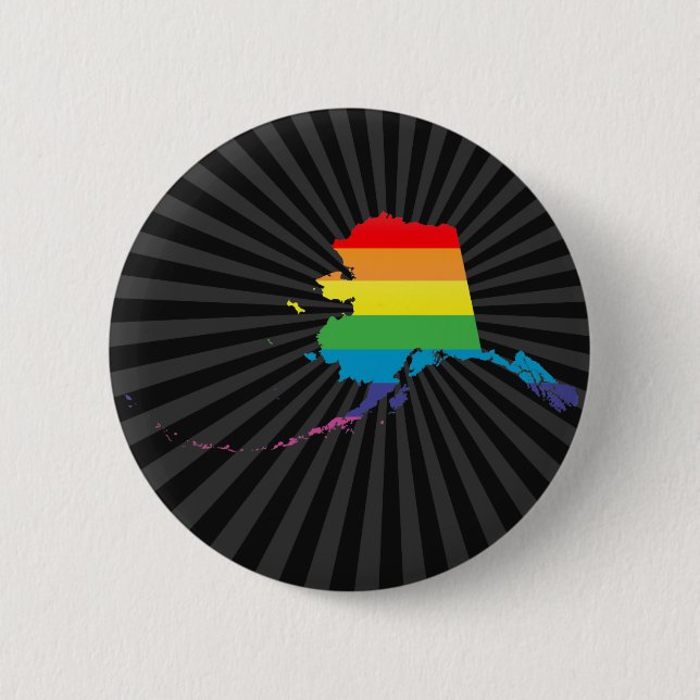 alaska pride. 6 cm round badge (Front)