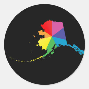 alaska pride. angled. classic round sticker