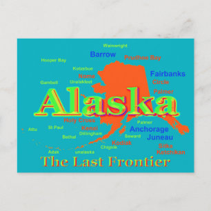 Alaska Pride Map Silhouette Postcard