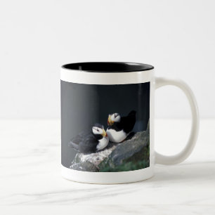Alaska Puffins Feathered Colourful Birds Two-Tone Coffee Mug