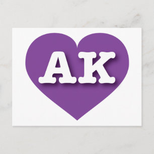 Alaska Purple Heart - I love AK Postcard