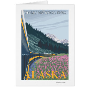 Alaska Railroad Scene - Denali Nat'l Park, Alask