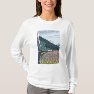 Alaska Railroad Scene - Matanuska Valley, Alaska T-Shirt