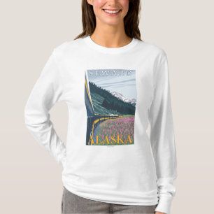 Alaska Railroad Scene - Seward, Alaska T-Shirt