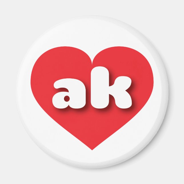 Alaska red heart - I love ak Magnet (Front)