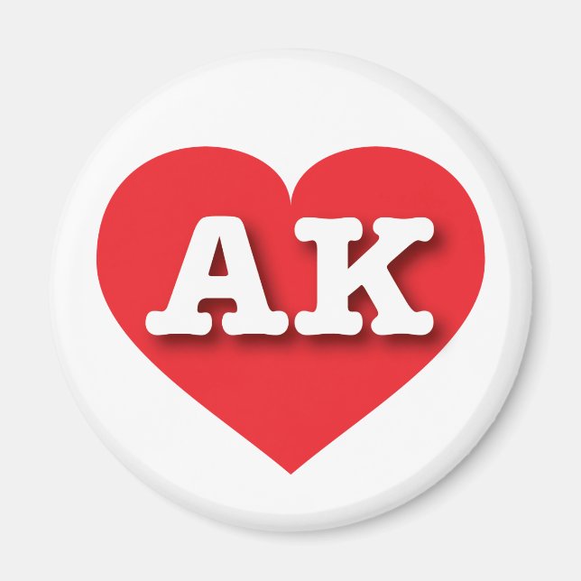 Alaska Red Heart - I love AK Magnet (Front)
