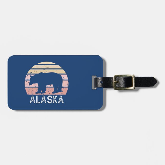 Alaska Retro Bear Luggage Tag (Front Horizontal)