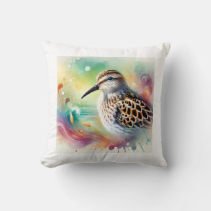 Alaska Sandpiper 030924AREF122 - Watercolor Cushion