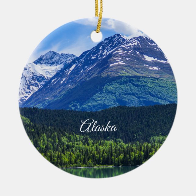 Alaska Scenic Byway Mountain Ornament (Front)